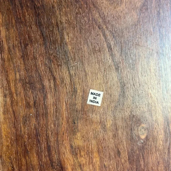 Hand-Carved Wooden Jewelry Box with Brass Inlay - 5x10” Made in India boho style - Picture 12 of 12